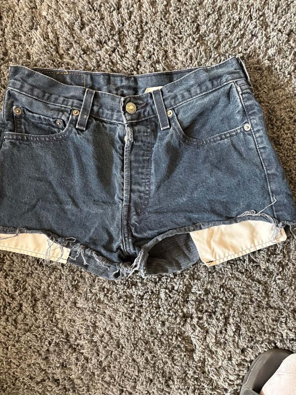 Vintage Levi's 501 Button-Fly High-Rise Cut-Off Denim Shorts